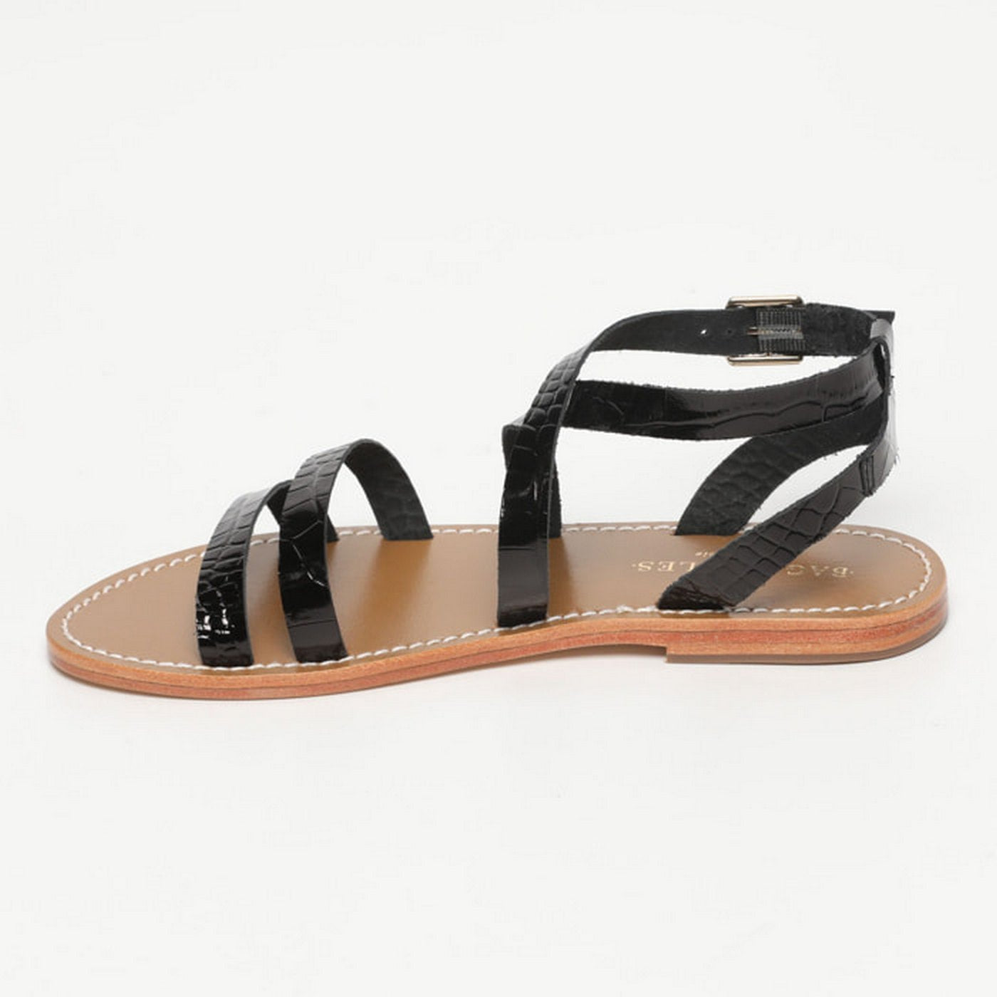 Sandales Malini - Black Patent Croco