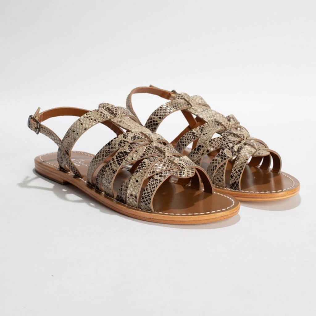 Sandales Caroline - Beige Snake