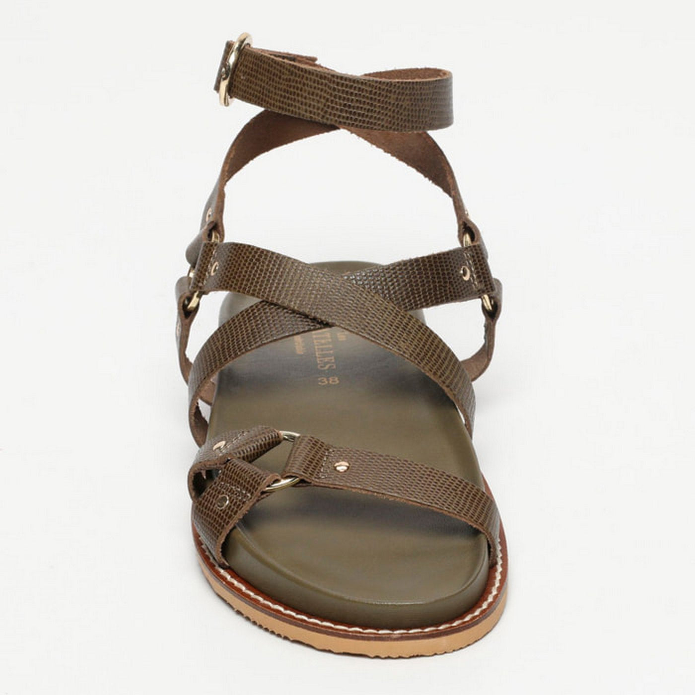 Mira Sandals - Khaki Lizard