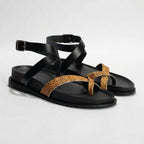 Sandalias Pastora - Vaca con Lunares/Negro
