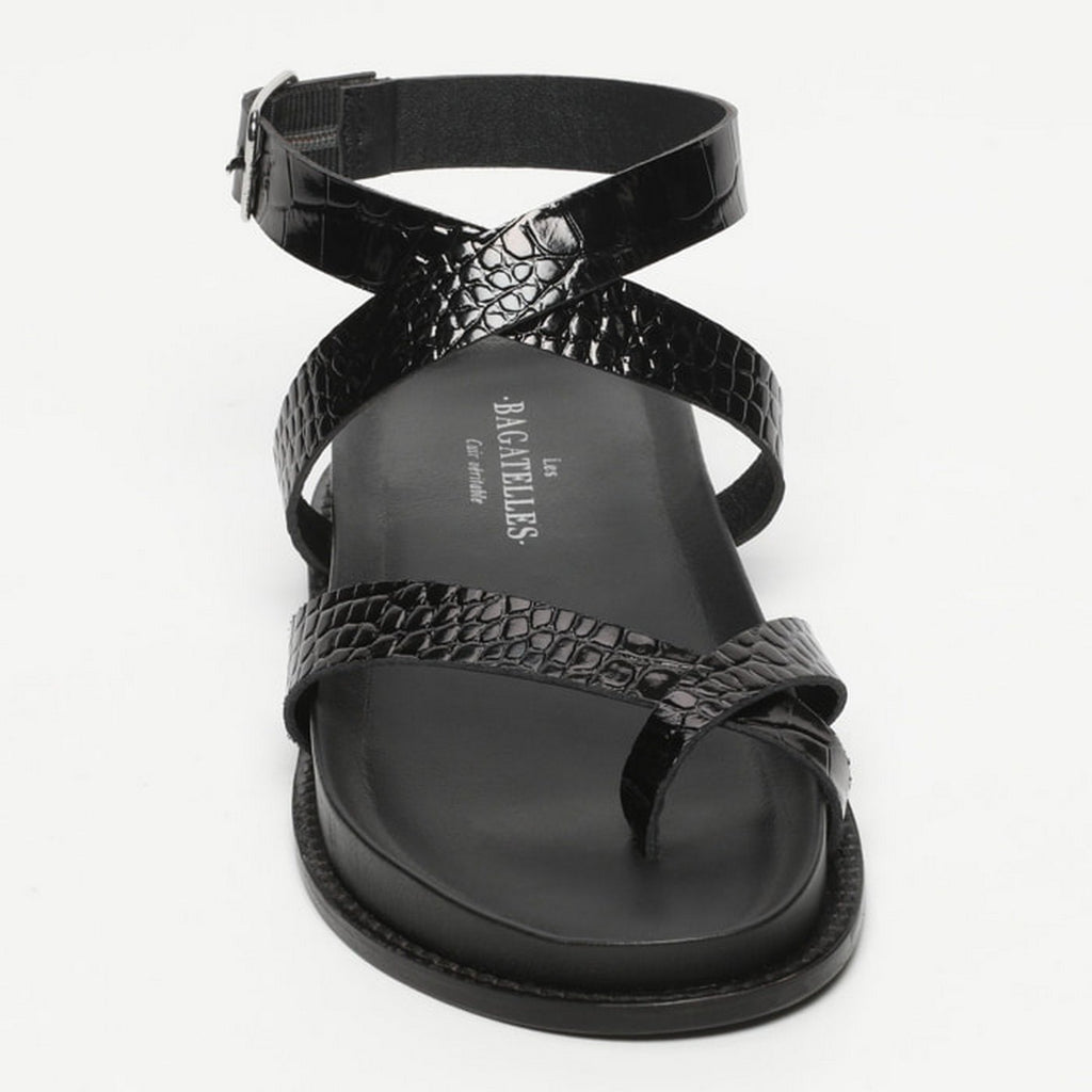 Sandales Pastora - Black Patent Croco