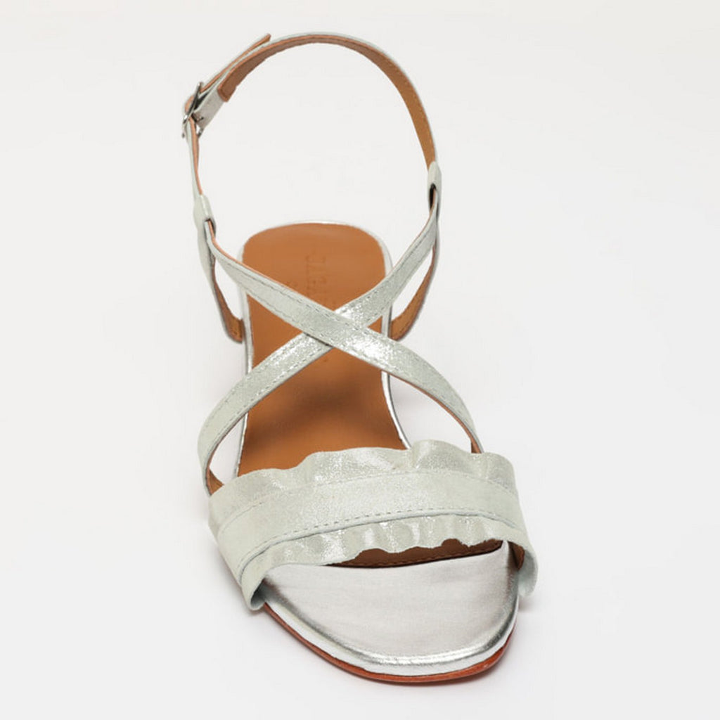 Laurentia Heeled Sandals - Silver Shimmer