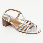 Nigella Heeled Sandals - Silver