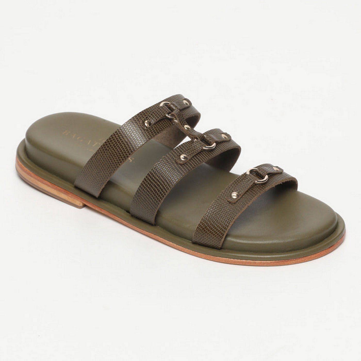 Elysaria Sandals - Khaki Lizard