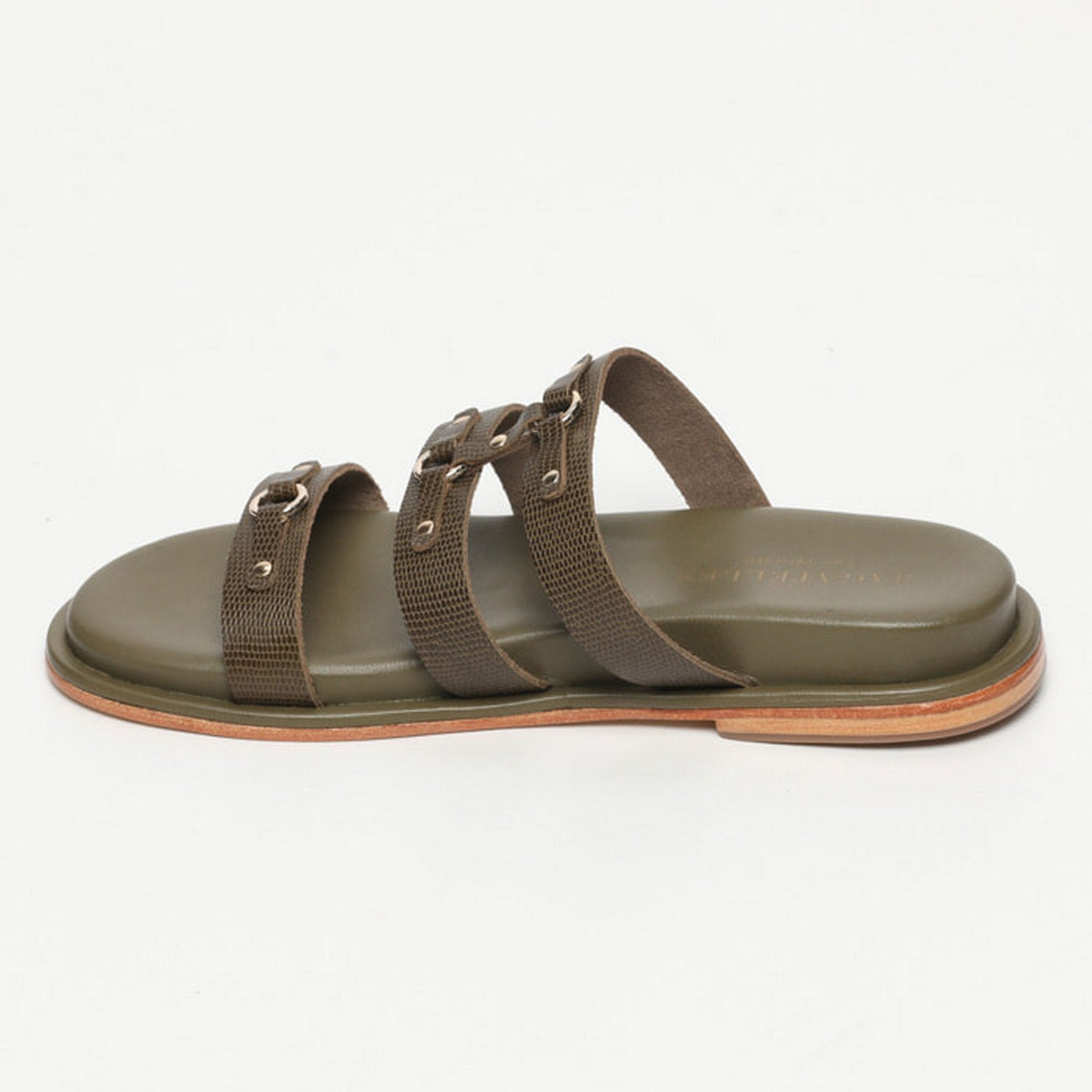 Elysaria Sandals - Khaki Lizard