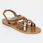 Sandalias Jengibre - Brown Leopard/Gold Crackle/Camel