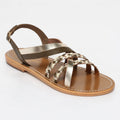 Jengibre Sandals - Khaki Lizard/Gold/Off White