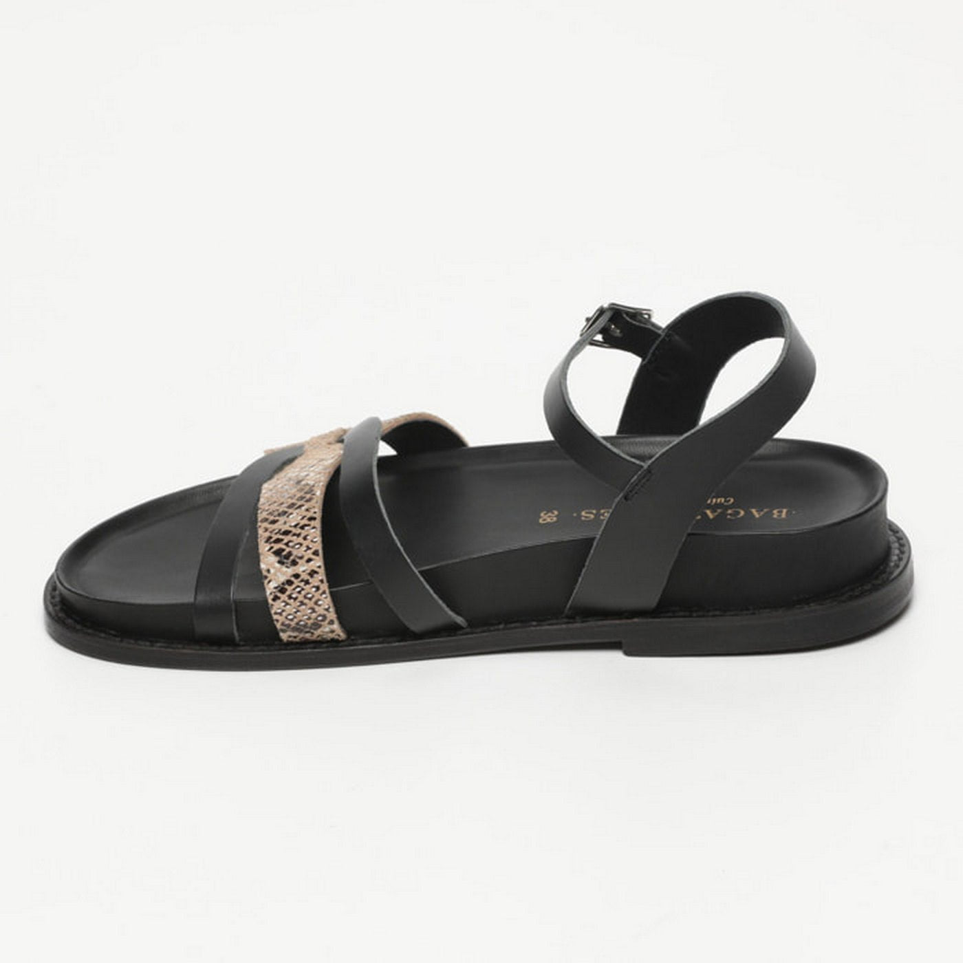 Symarae Sandals - Black/Beige Snake