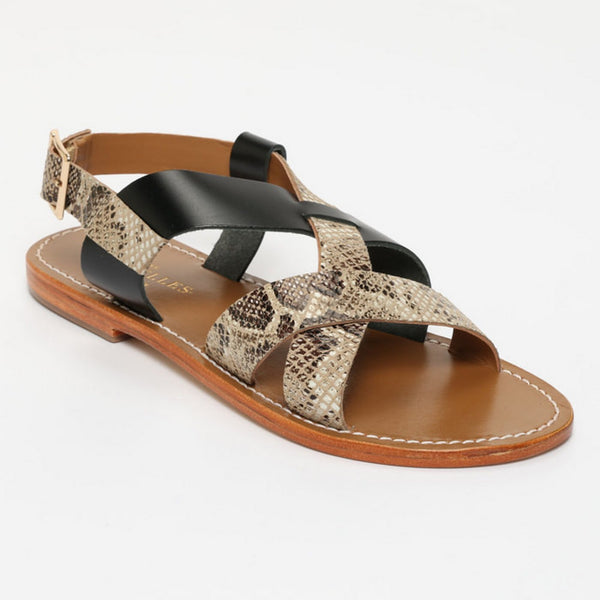 Sandales Zyrelia - Beige Snake/Black