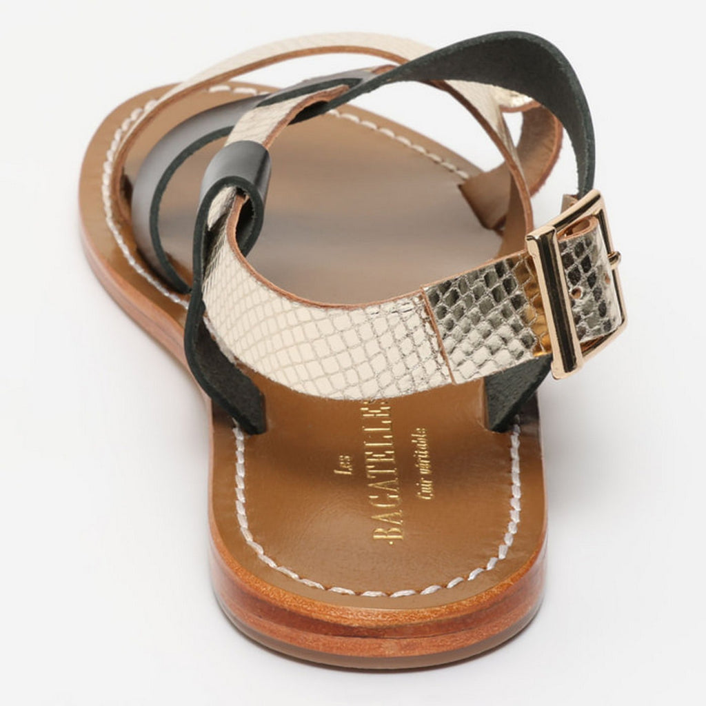 Zyrelia Sandals - Black/Gold Snake