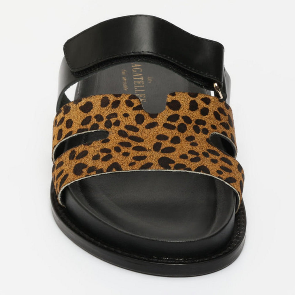 Sandalias Baza - Brown Leopard/Black