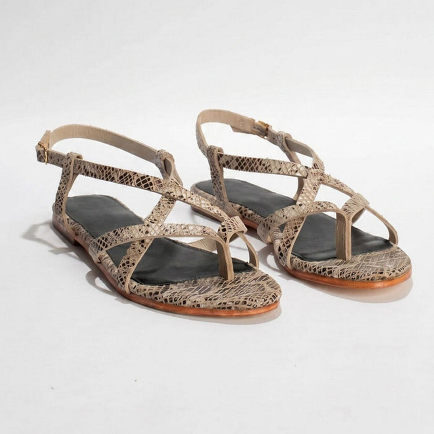Sandalias Totana - Beige Snake