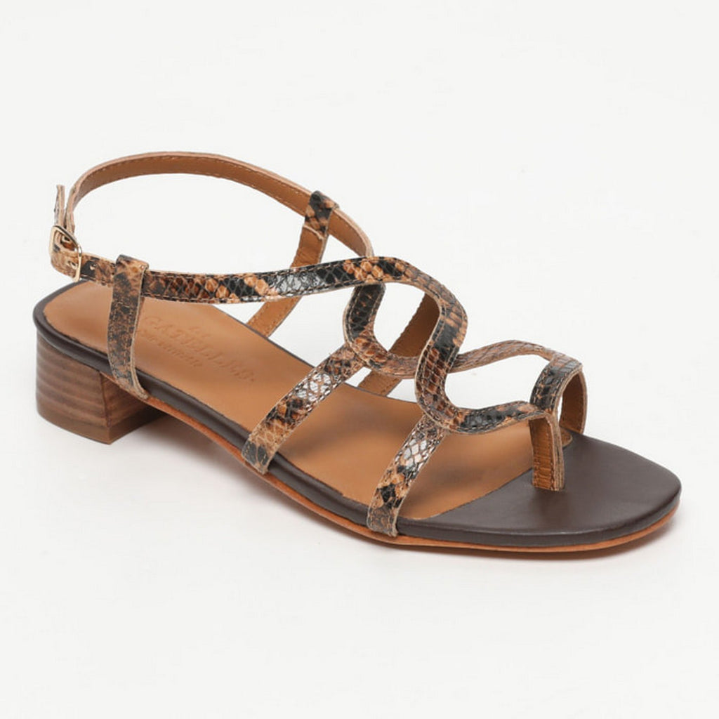 Ammi Heeled Sandals - Brown Snake
