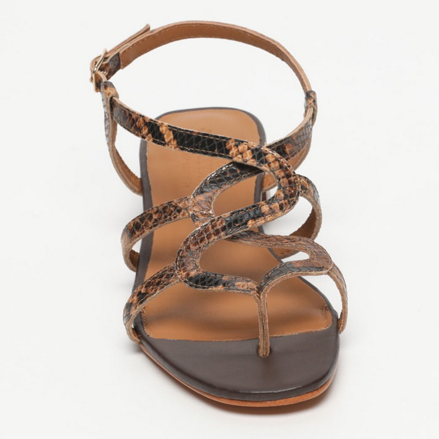 Ammi Heeled Sandals - Brown Snake