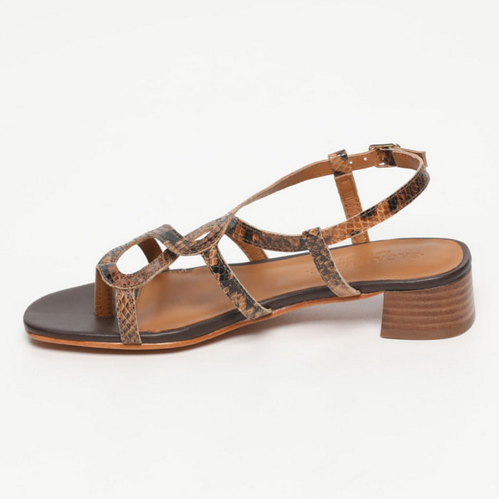 Ammi Heeled Sandals - Brown Snake