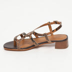 Ammi Heeled Sandals - Brown Snake