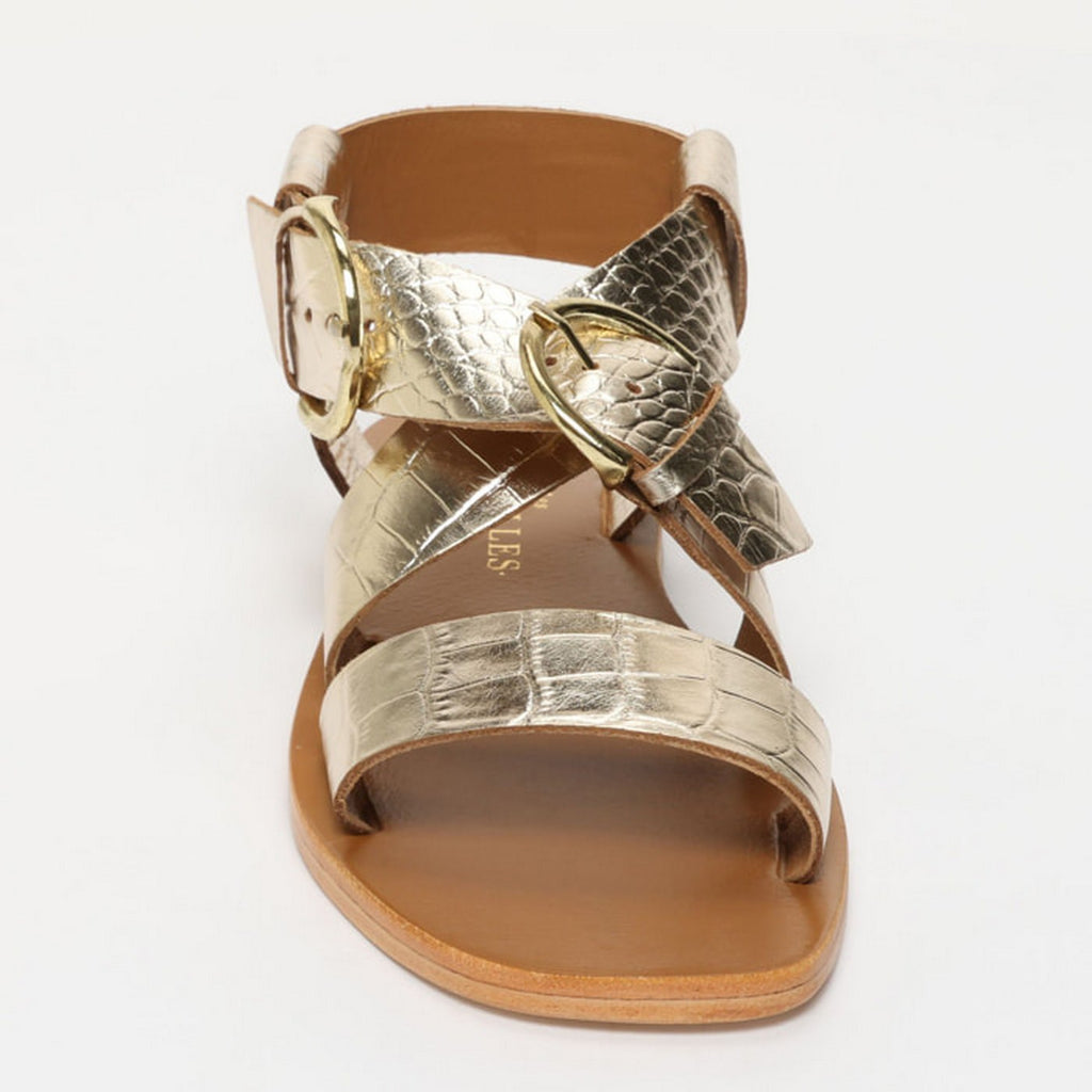 Sandales Abhayd - Gold Croco