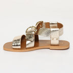 Sandales Abhayd - Gold Croco