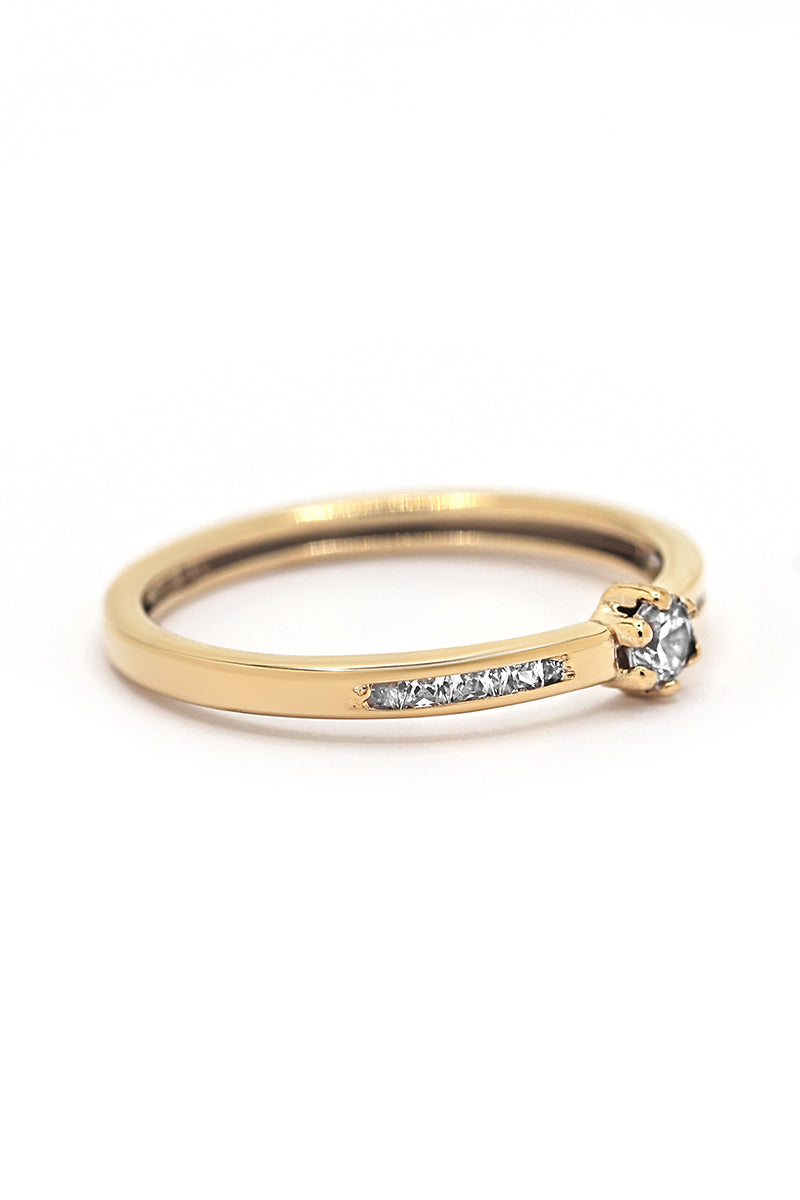 "Lacey" Ring Yellow Gold 375 / 1000 and Zirconium