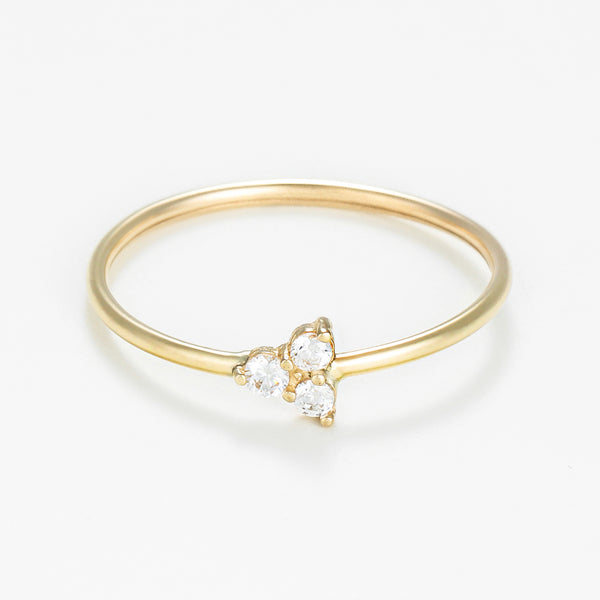 Bague "Mia" Or Jaune 375/1000 et Zirconium