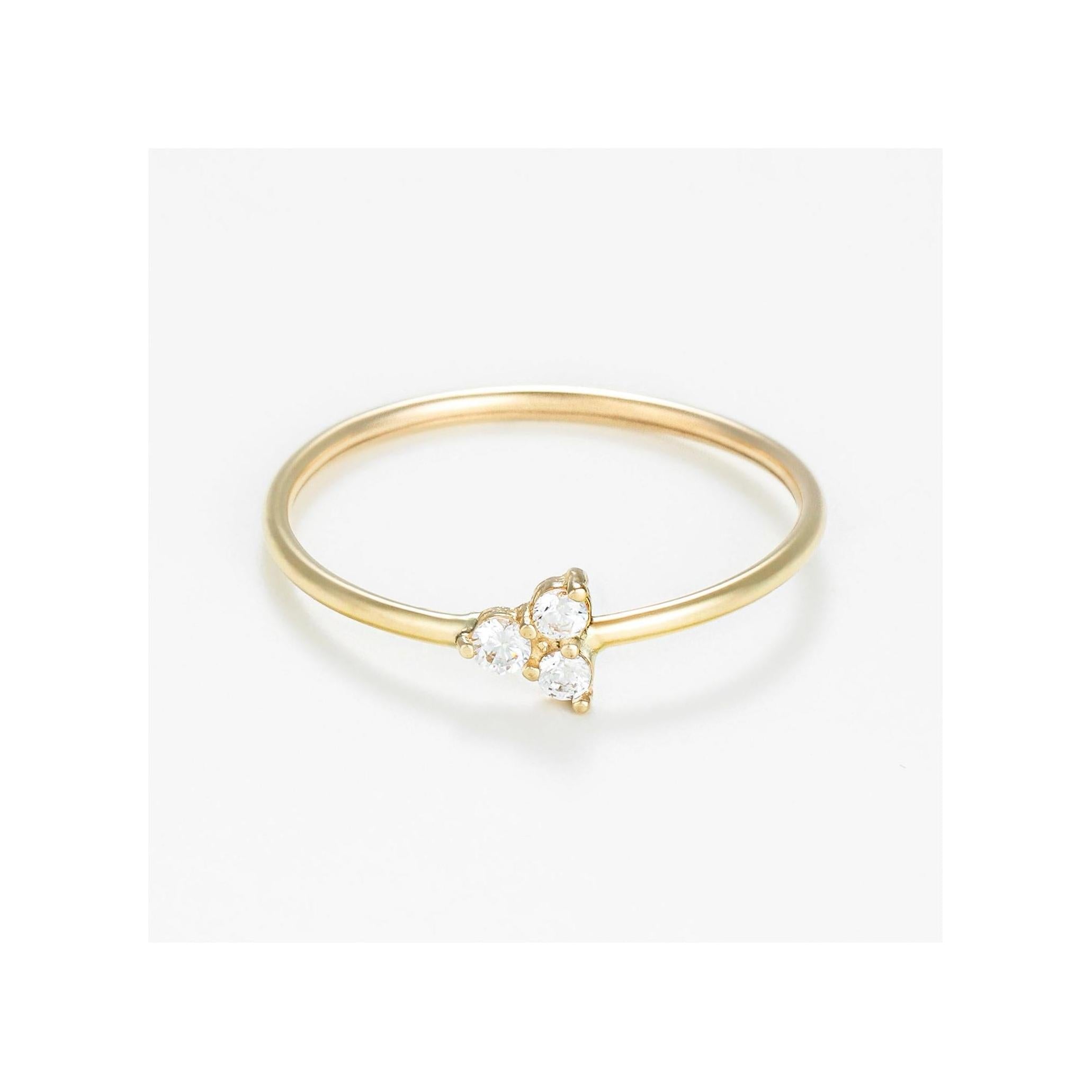 Anillo “Mia” Oro amarillo 375/1000 y circonio