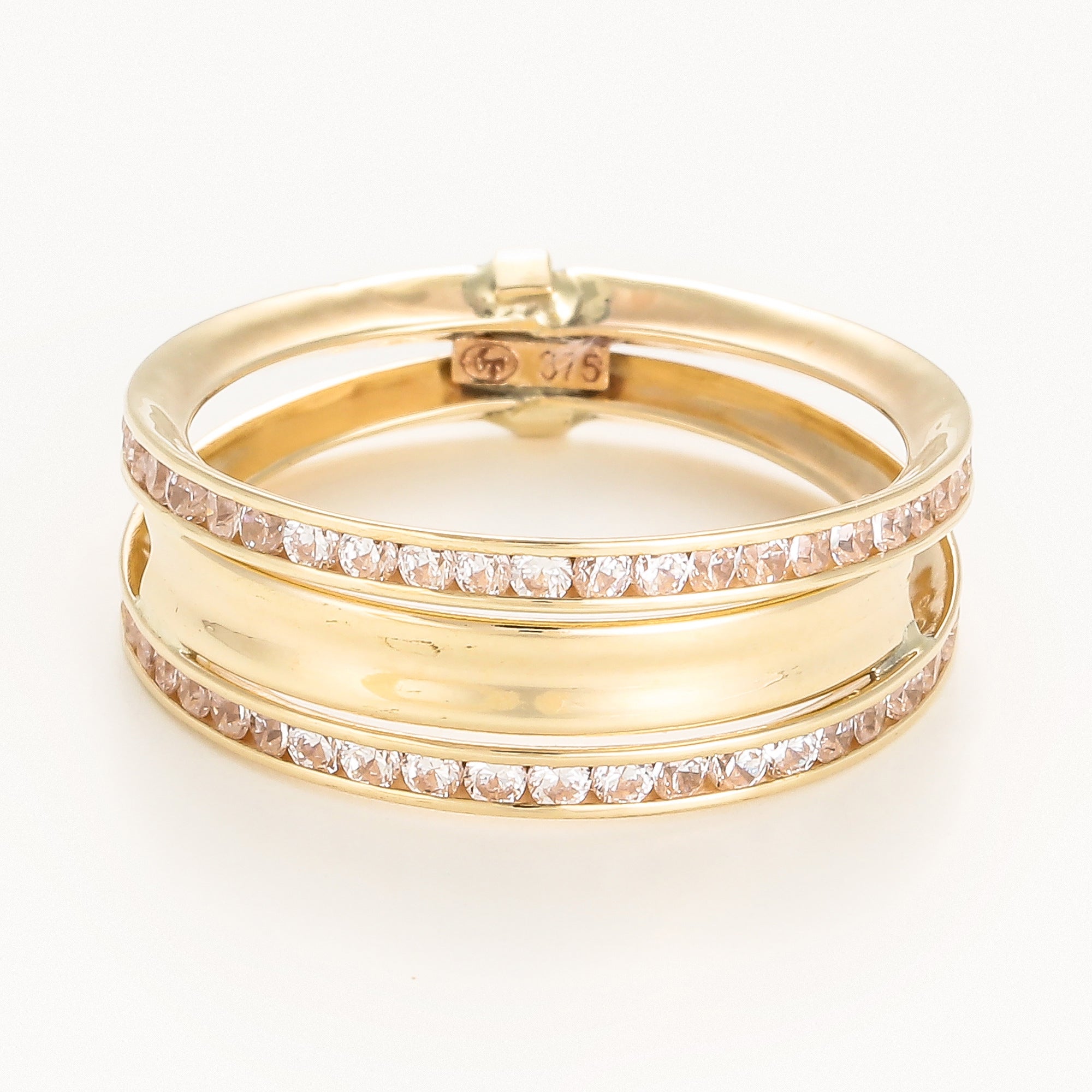 Bague "Blanca" Or Jaune 375/1000 et Zirconium
