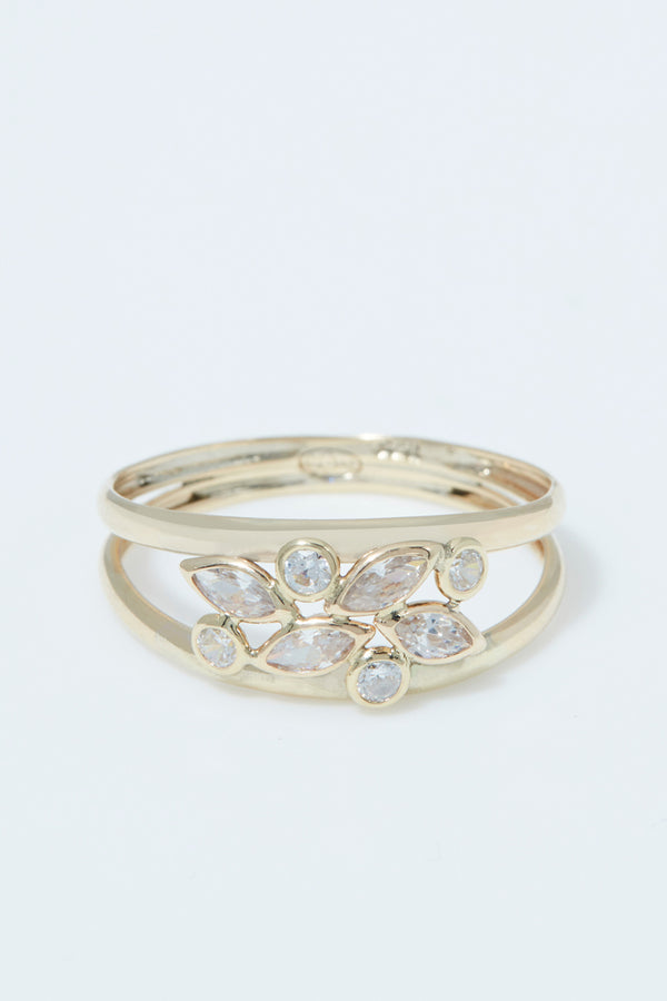 Bague " Adela" Or Jaune 375/1000 et Zirconium