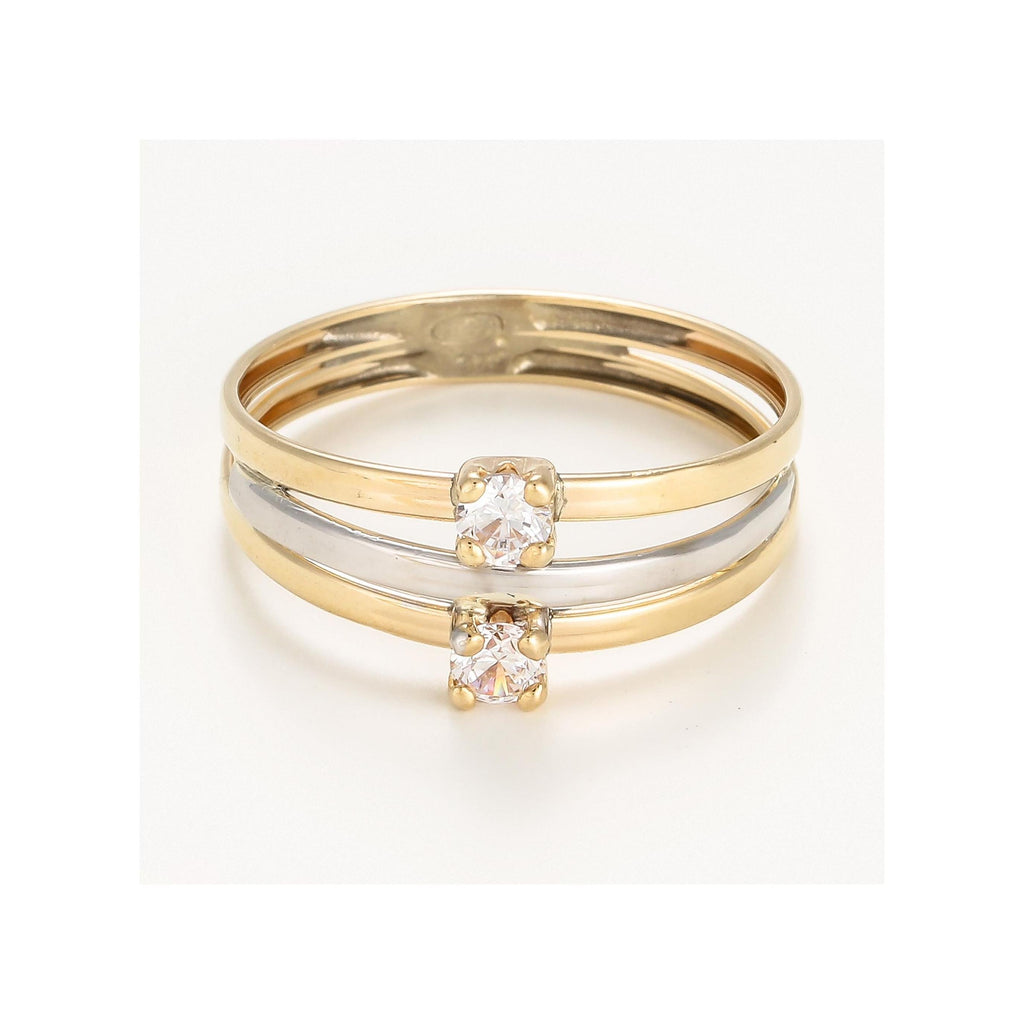 Anillo “Florine” 375/1000 Oro Bicolor Y Circonio