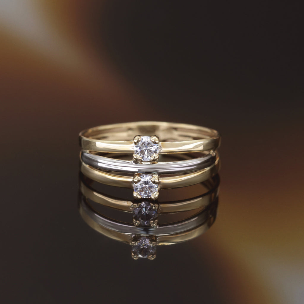 Anillo “Florine” 375/1000 Oro Bicolor Y Circonio