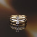 Anillo “Florine” 375/1000 Oro Bicolor Y Circonio