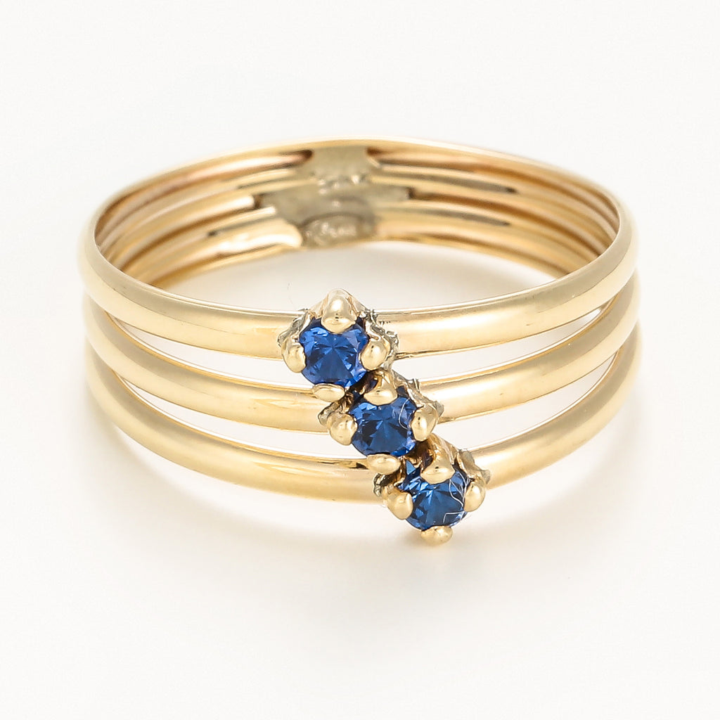 Bague "Abbie Zirconium Bleu "Or Jaune 375/1000 Et Zirconium
