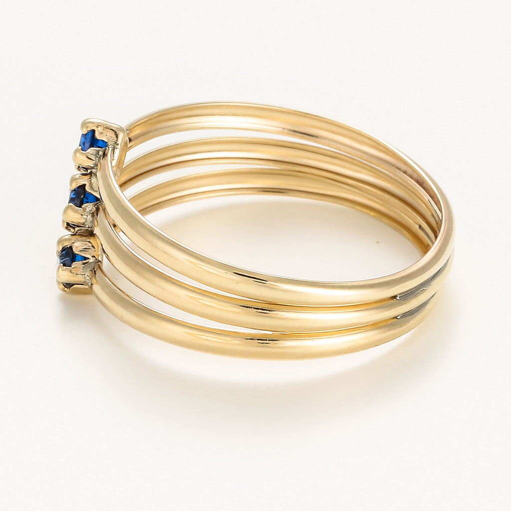 Bague "Abbie Zirconium Bleu "Or Jaune 375/1000 Et Zirconium