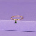 “Pierette Verte” Ring – 375/1000 Yellow Gold And Zirconium