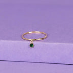 “Pierette Verte” Ring – 375/1000 Yellow Gold And Zirconium