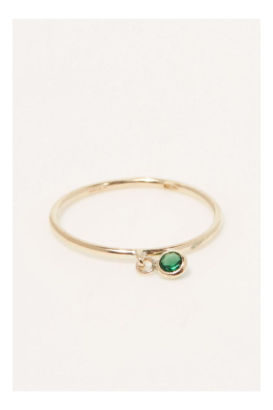 “Pierette Verte” Ring 375/1000 Yellow Gold And Zirconium
