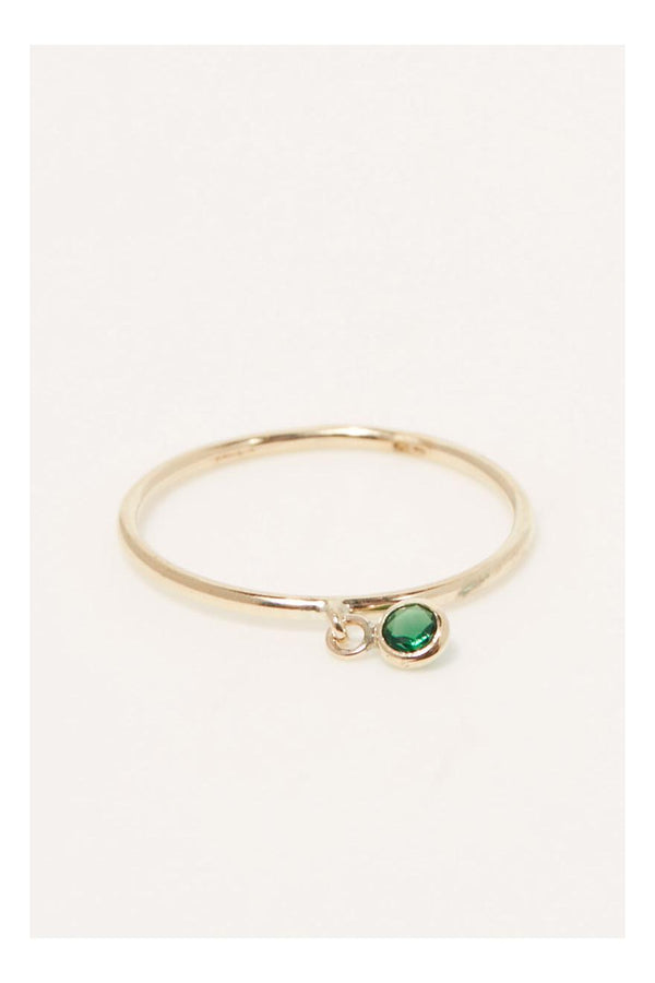 Anillo “Pierette Verte” Oro amarillo 375/1000 y circonio