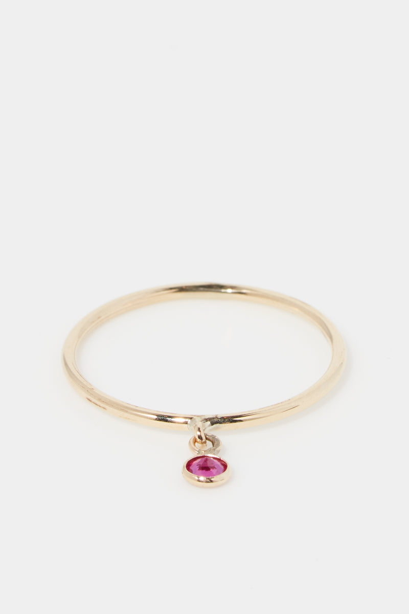 Bague Pierette Rouge - Or Jaune Et Zirconium