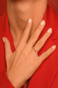 Bague Pierette Rouge - Or Jaune Et Zirconium