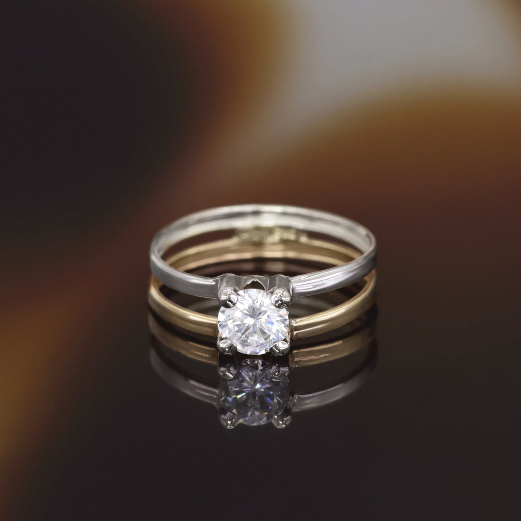 “Suerte” Ring 375/1000 Two-tone Gold And Zirconium