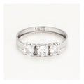 Bague "Trio De Pierre" Or Blanc 375/1000 Et Zirconium
