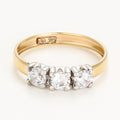Anillo " Trio De Pierre " Oro Amarillo 375/1000 y Circonio