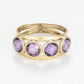 “Maden Amethyst” 375/1000 Yellow Gold and Zirconium Ring