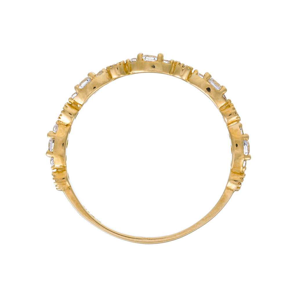 “Relation” Ring 375/1000 Yellow Gold And Zirconium