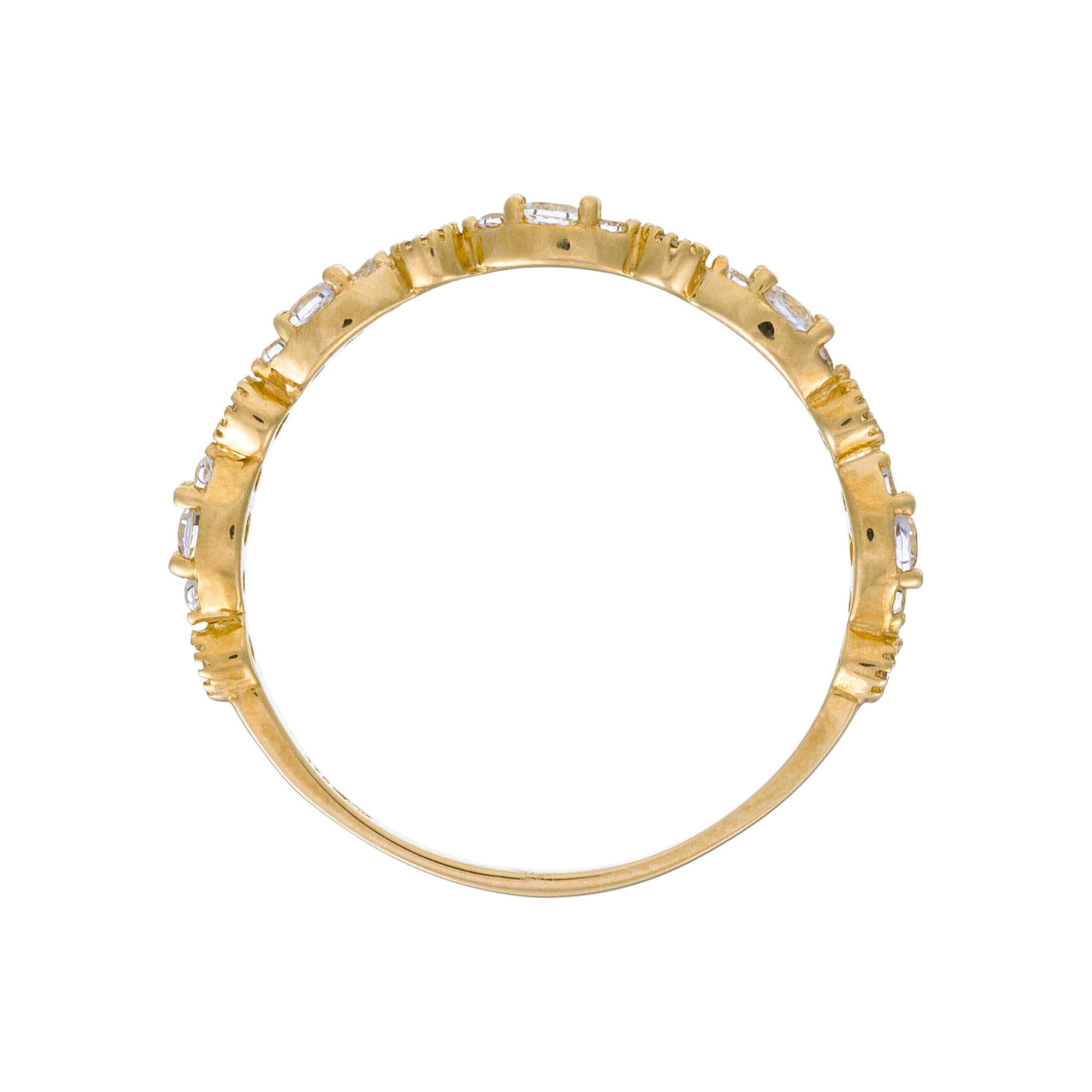 “Relation” Ring 375/1000 Yellow Gold And Zirconium