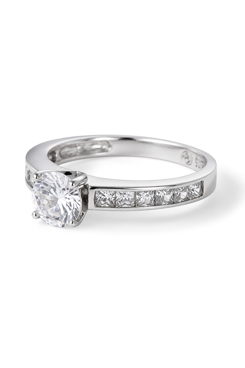 Ring "Brillant" witgoud 375/1000 en zirkonia