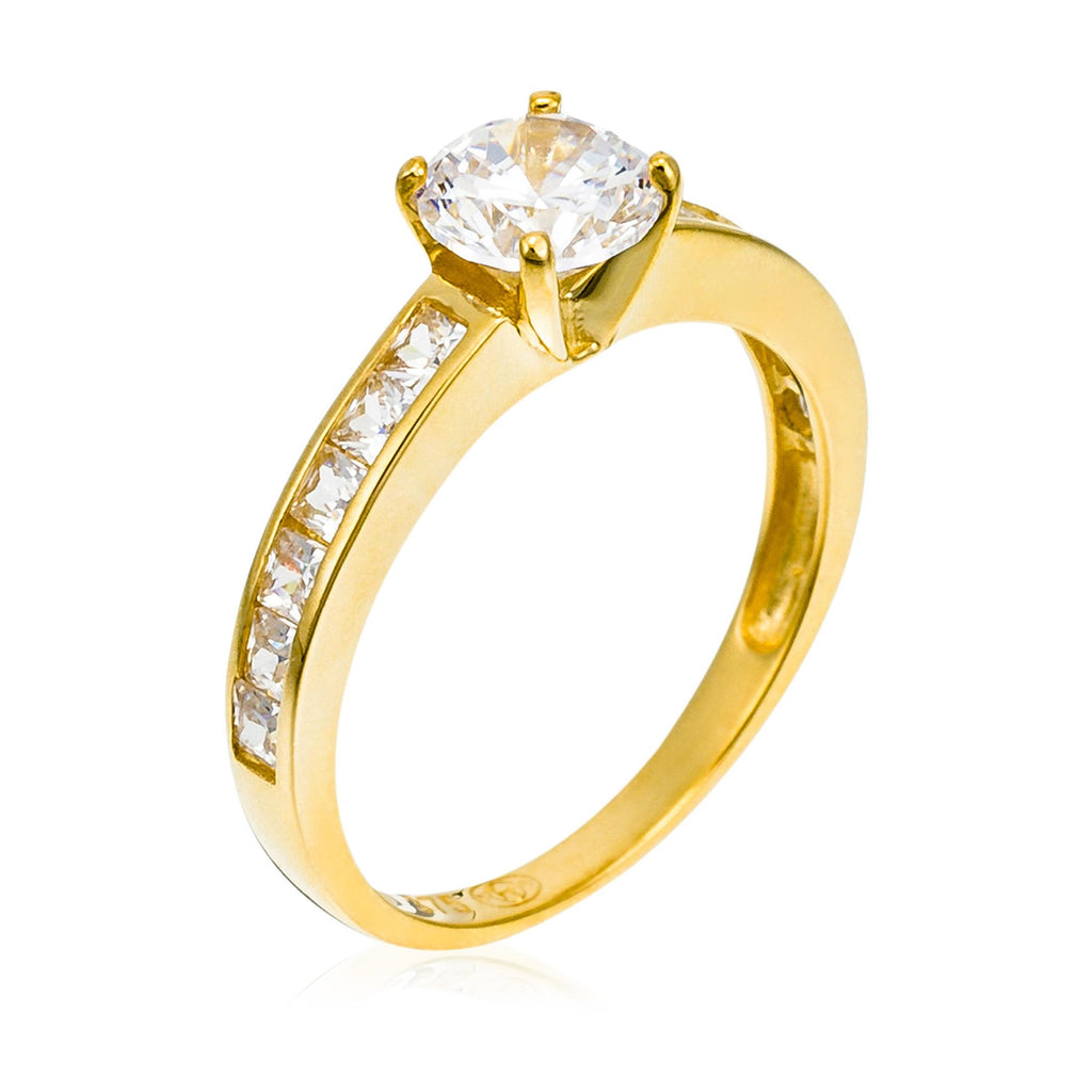 Anillo “Brillant” Oro amarillo 375/1000 y circonio