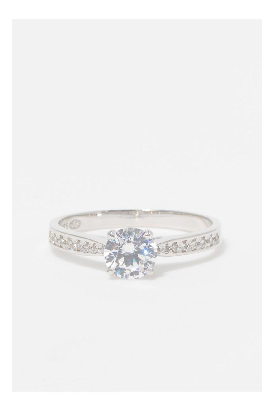 Bague "Amoureuse Brillante" Or Blanc 375/1000