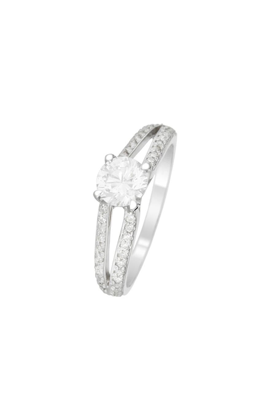 “Dazzling” Ring 375/1000 White Gold And Zirconium
