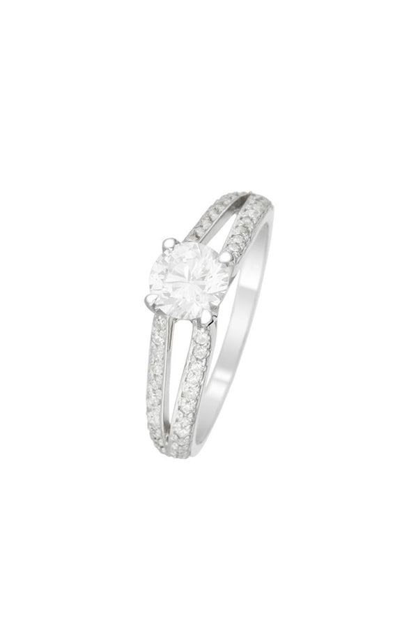 “Dazzling” Ring 375/1000 White Gold And Zirconium