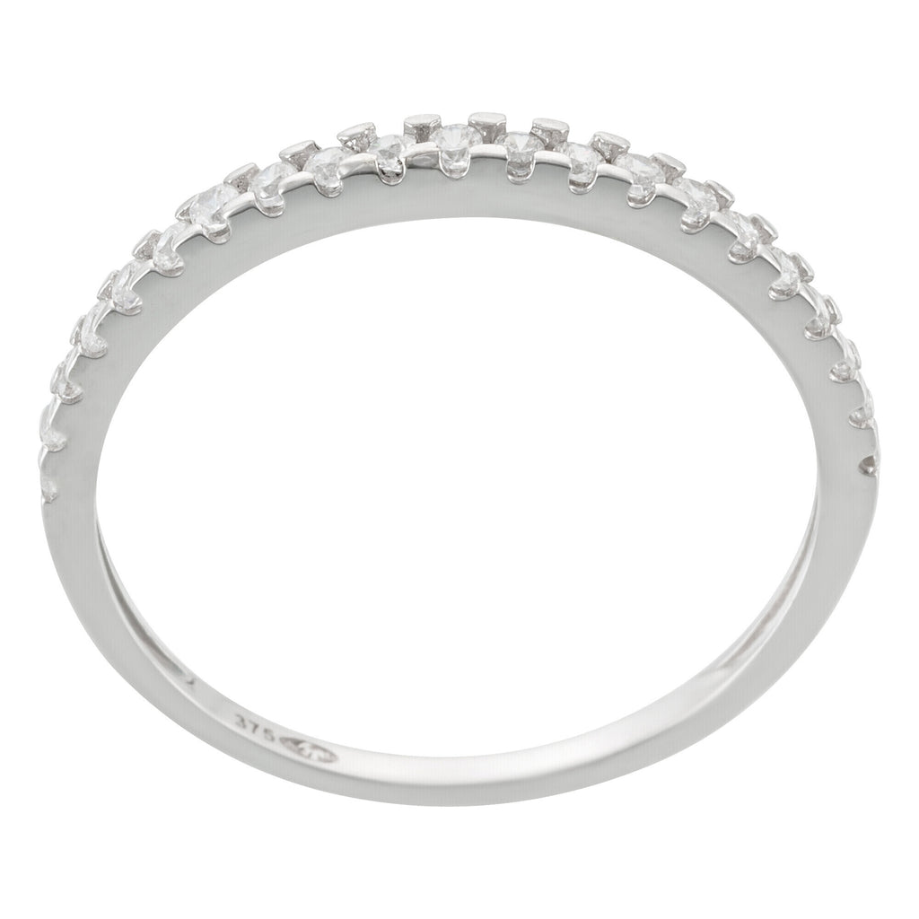 Sortija “Délicatesse” Oro blanco 375/1000 y Circonio